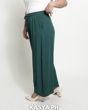 Emerald Wideleg Linen Pants