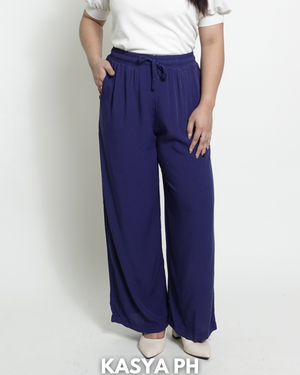 Navy Blue Wideleg Linen Pants