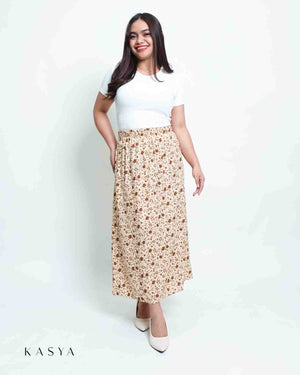 Relaxed Maxi Skirt – Floral Linen