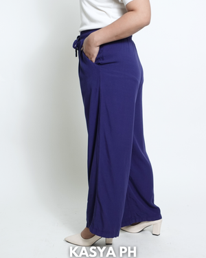 Navy Blue Wideleg Linen Pants