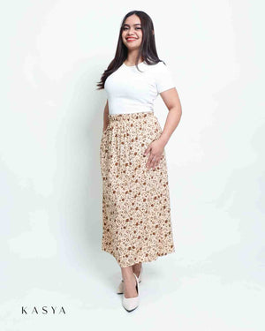 Relaxed Maxi Skirt – Floral Linen