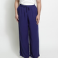 Navy Blue Wideleg Linen Pants