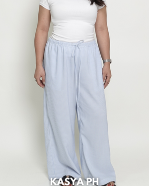 COSTA Wide-Leg Pants – Linen (Striped)