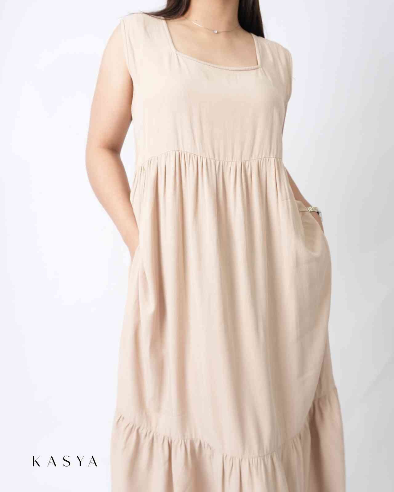 Faye Sleeveless Maxi Dress - Soft Linen