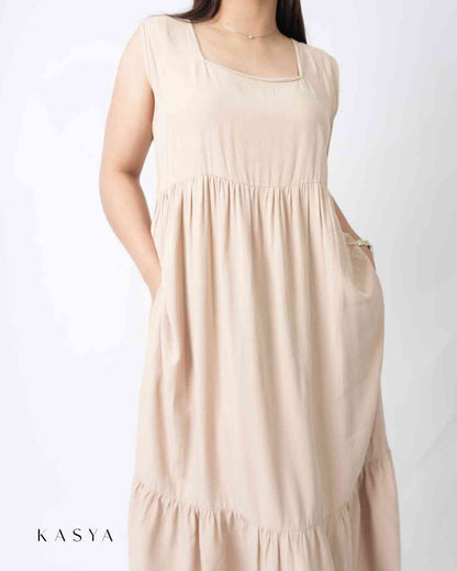 Faye Sleeveless Maxi Dress - Soft linen