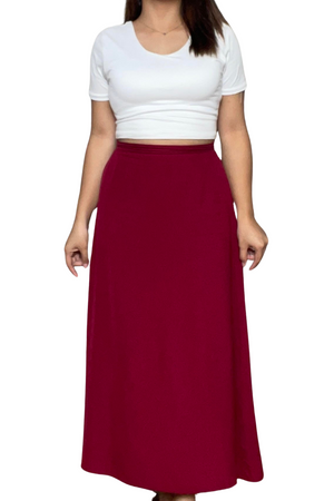 Soft Linen Long Skirt Red