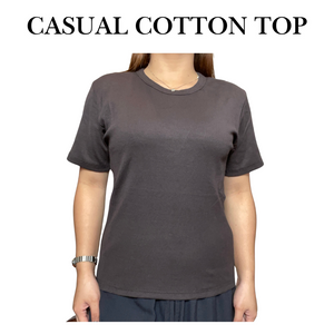 Coffee Casual Cotton Top