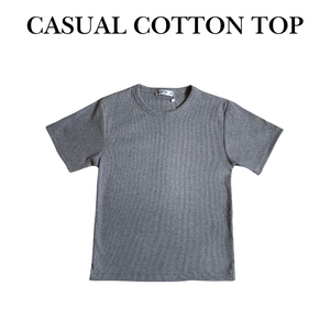 Gray Casual Cotton Top