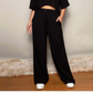 Black Wideleg Linen Pants