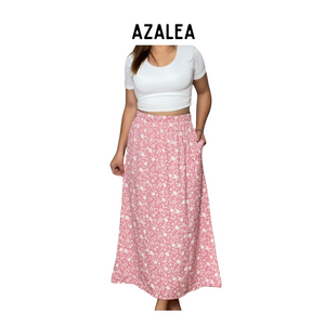 KasyaPH Soft Linen Floral Long Skirt – Azalea Variant