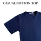 Navy Blue Casual Cotton Top