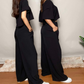 Black Wideleg Linen Pants