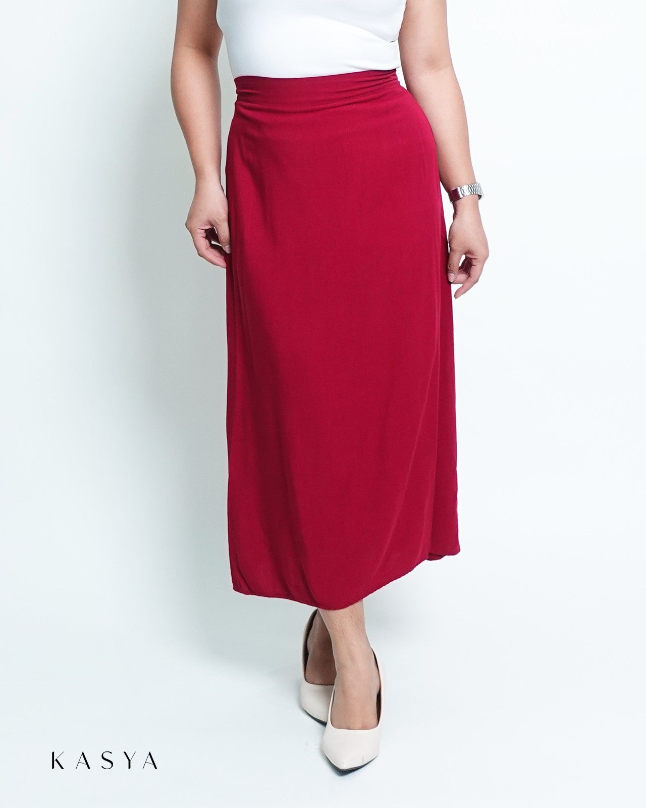 A - Line Maxi Skirt – Soft Linen - Kasya