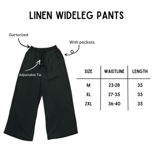 Black Wideleg Linen Pants