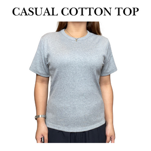 Gray Casual Cotton Top