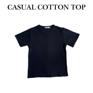 Black Casual Cotton Top