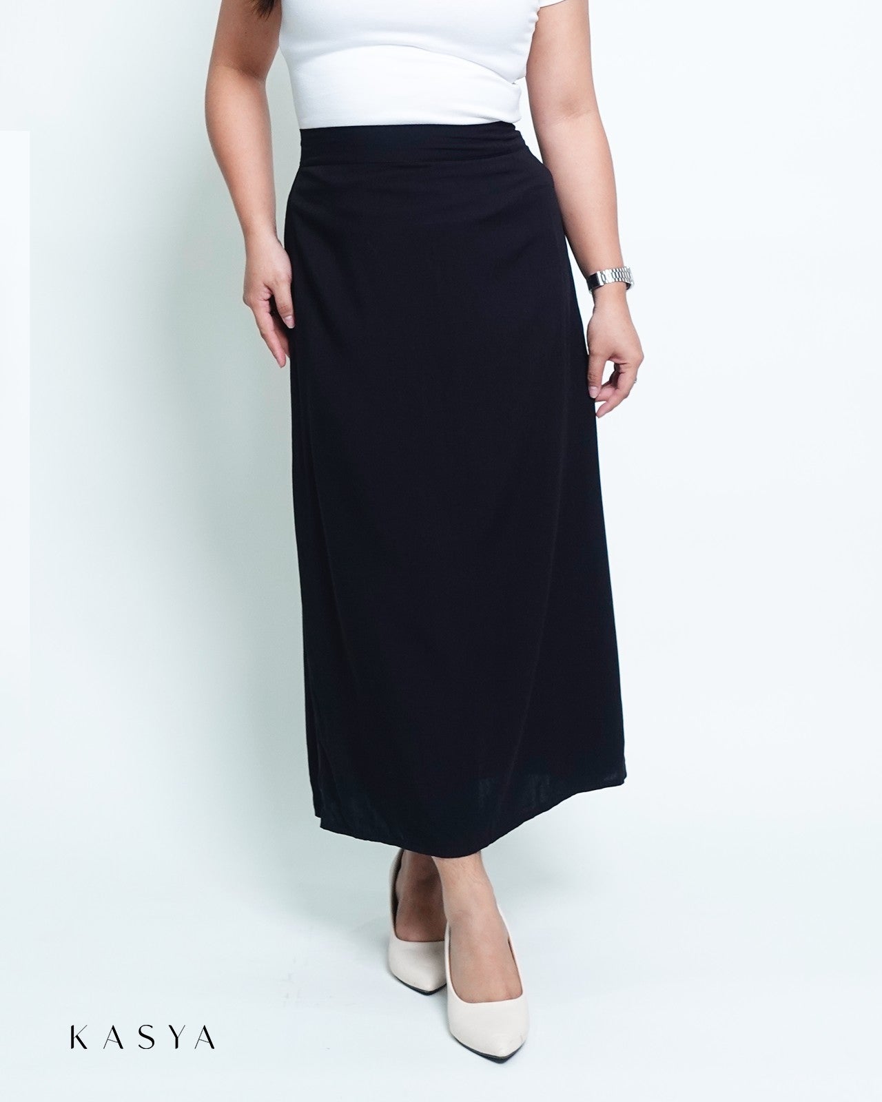 A - Line Maxi Skirt – Soft Linen - Kasya