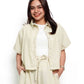 Gwen Boxy Polo Blouse - Viscose Linen