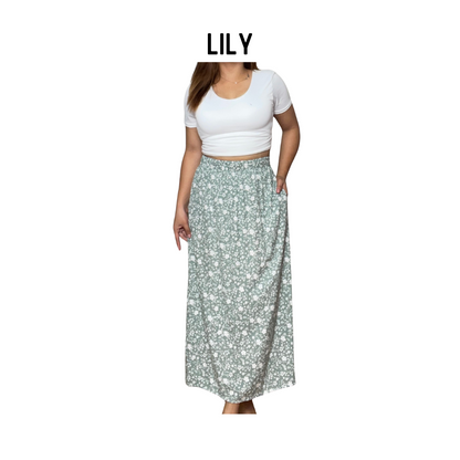 Relaxed Maxi Skirt – Floral Linen