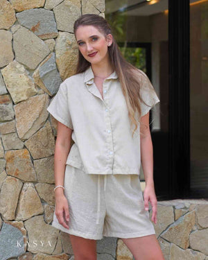 Gale Wide-Leg Shorts - Viscose Linen