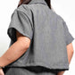 Gwen Boxy Polo Blouse - Viscose Linen