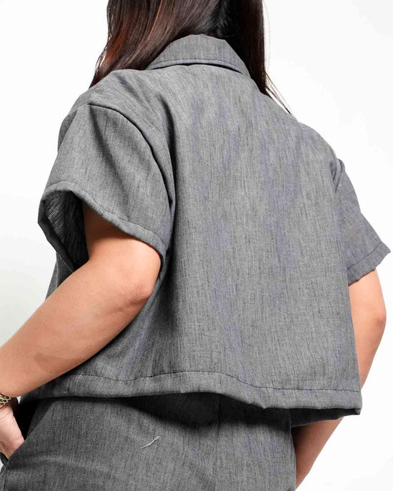 Gwen Boxy Polo Blouse - Viscose Linen