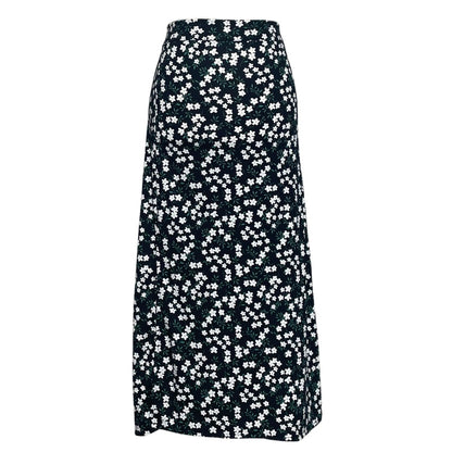 Cotton Spandex Black Skirt with Slit