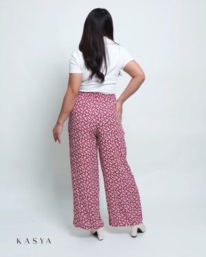Wide-Leg Pants – Floral Linen
