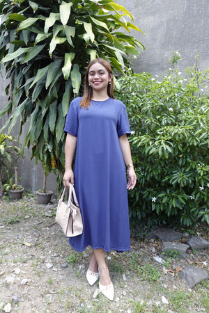 Navy Blue Claire Soft Linen Dress