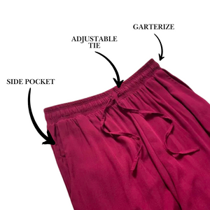 Red Wideleg Linen Pants