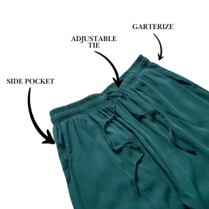 Emerald Wideleg Linen Pants