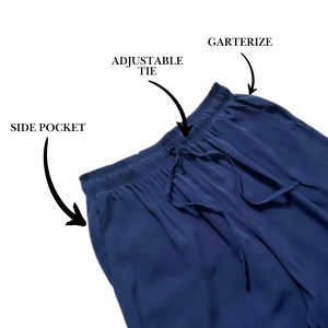 Navy Blue Wideleg Linen Pants