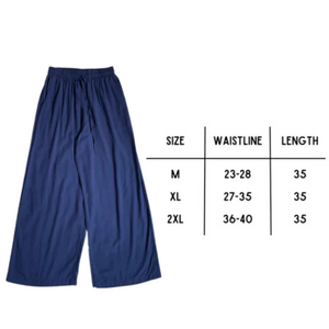 Navy Blue Wideleg Linen Pants