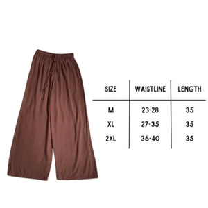 Choco Brown Wideleg Linen Pants
