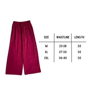 Red Wideleg Linen Pants