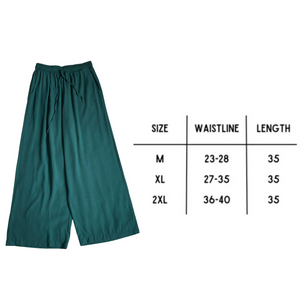 Emerald Wideleg Linen Pants
