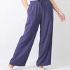 Wide-Leg Pants – Soft Linen - Navy Blue