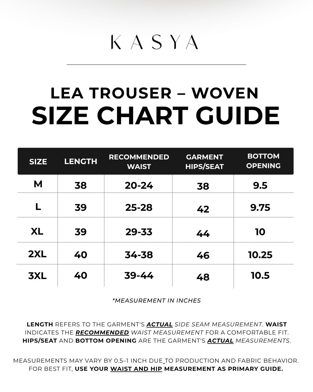 LP | Size Chart