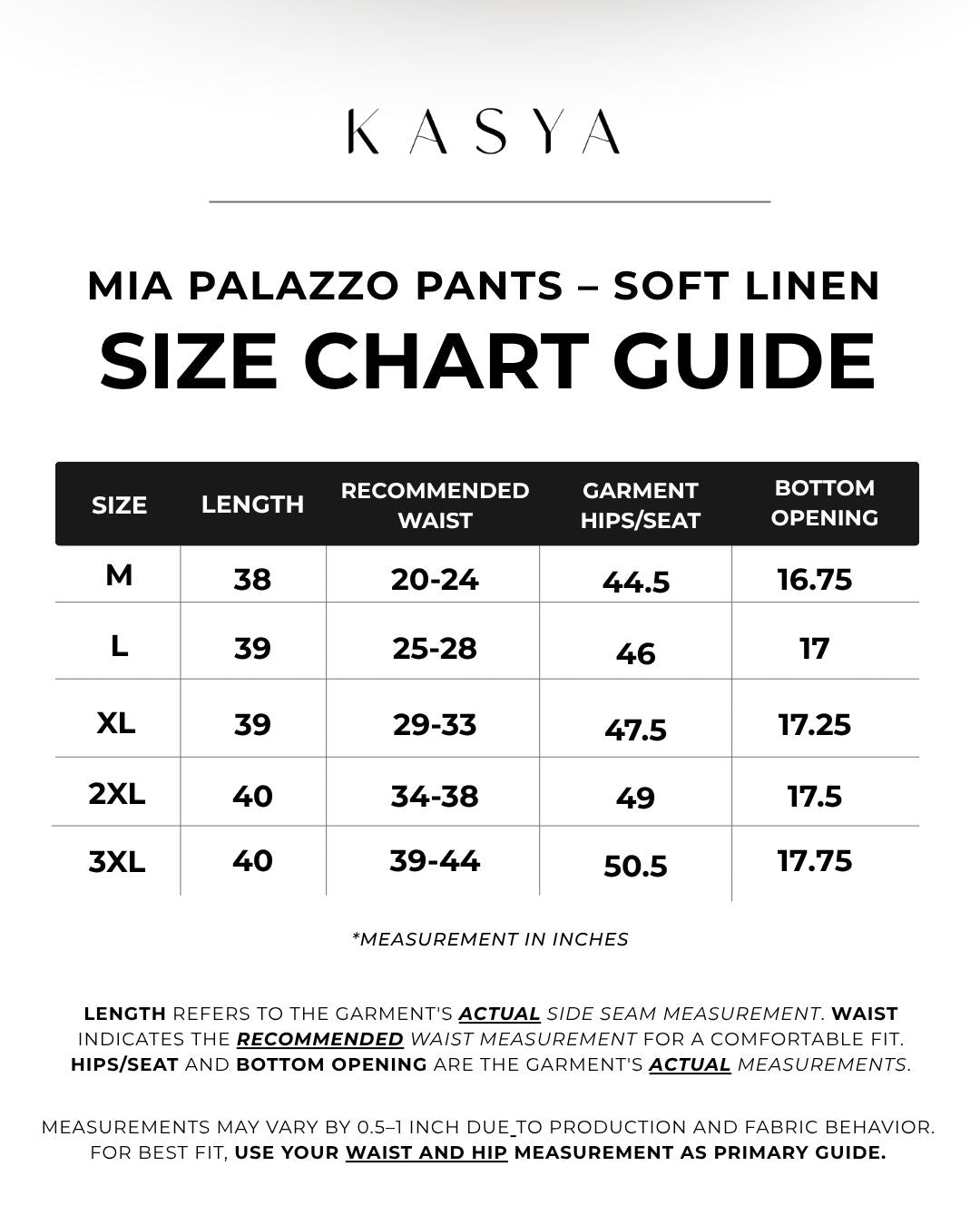 LP | Size Chart